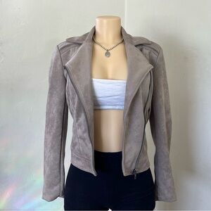 Philosophy Dusty Purple Suede Moto Jacket